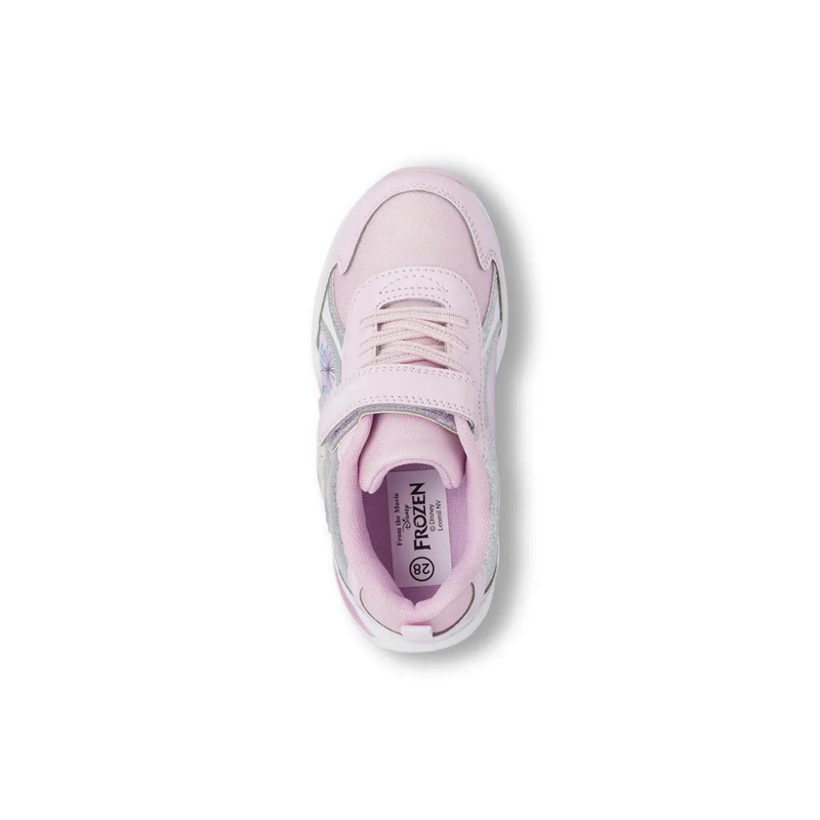 Sneakers da bambina rosa con luci nella suola e stampa Frozen