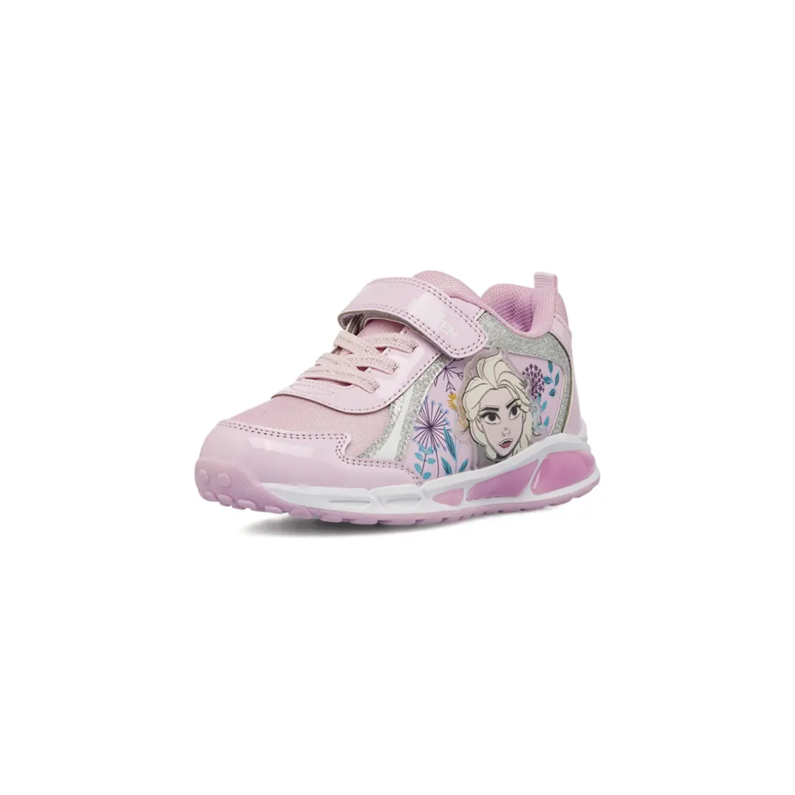 Sneakers da bambina rosa con luci nella suola e stampa Frozen