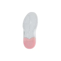 Sneakers da bambina rosa e bianche con luci e patch Stich
