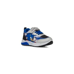 Sneakers da Bambino argento e blu con luci e stampa Sonic