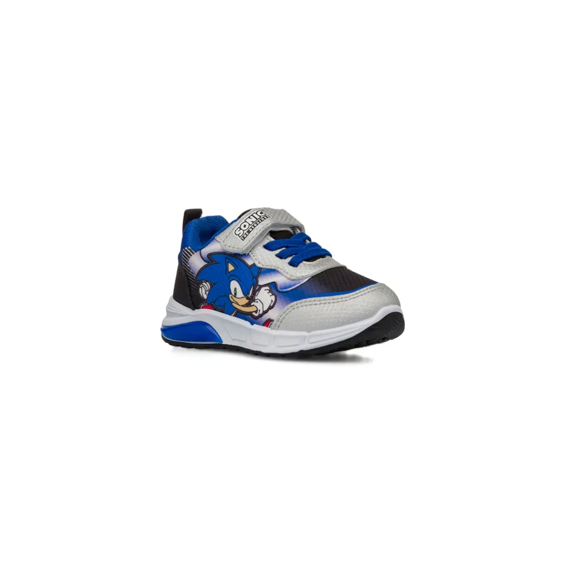Sneakers da Bambino argento e blu con luci e stampa Sonic