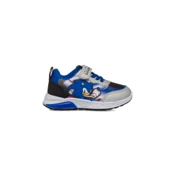 Sneakers da Bambino argento e blu con luci e stampa Sonic