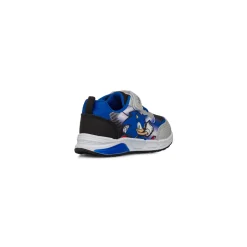 Sneakers da Bambino argento e blu con luci e stampa Sonic