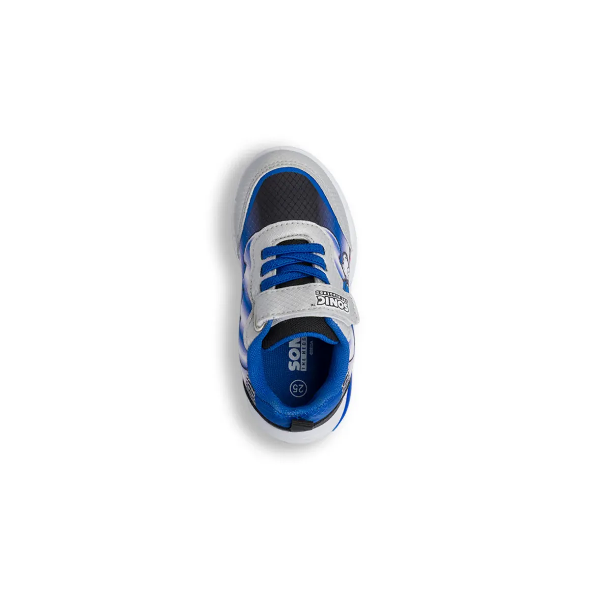 Sneakers da Bambino argento e blu con luci e stampa Sonic