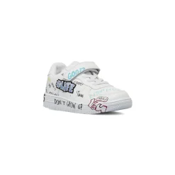 Sneakers da bambino bianche con stampe graffiti Birilli&Monelli