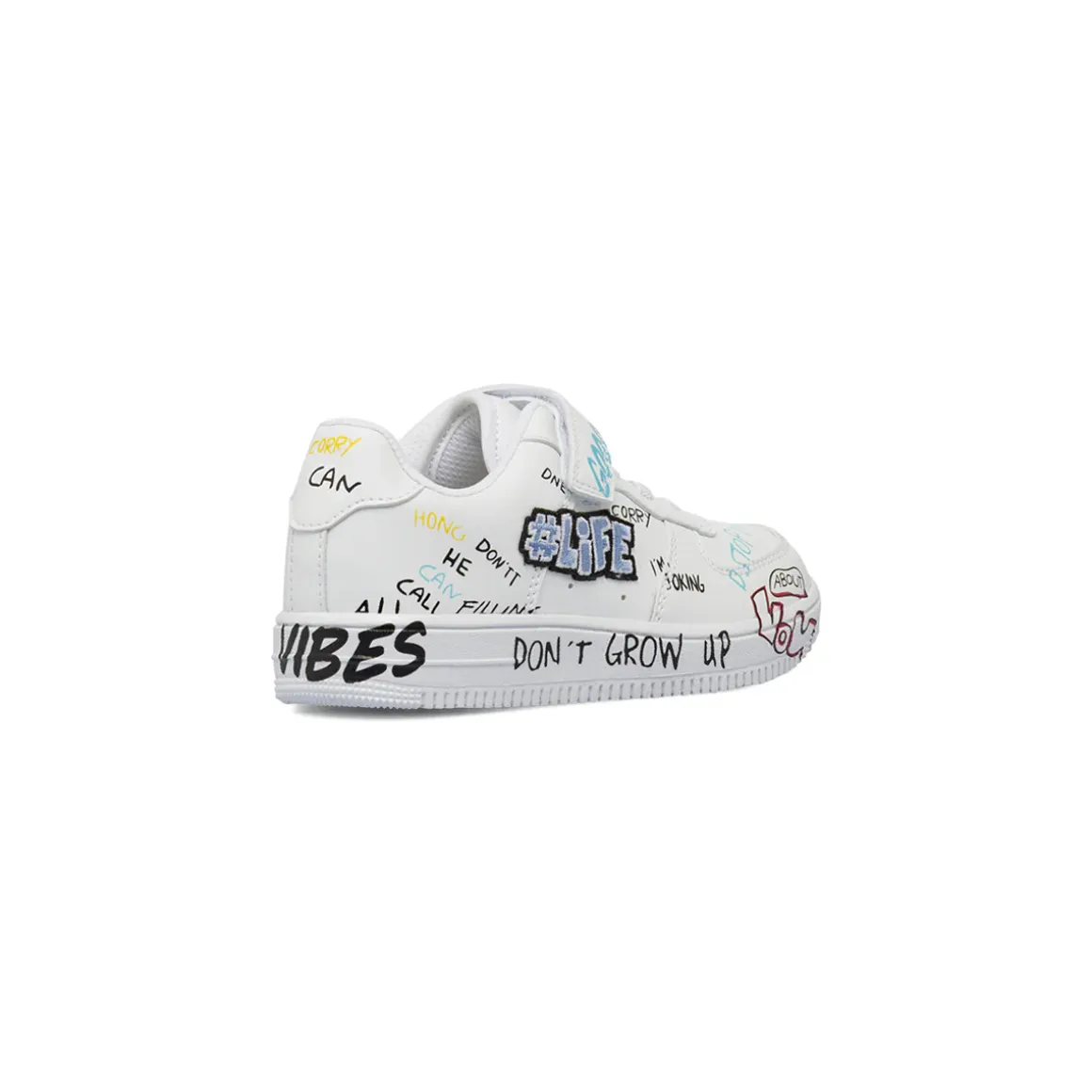 Sneakers da bambino bianche con stampe graffiti Birilli&Monelli