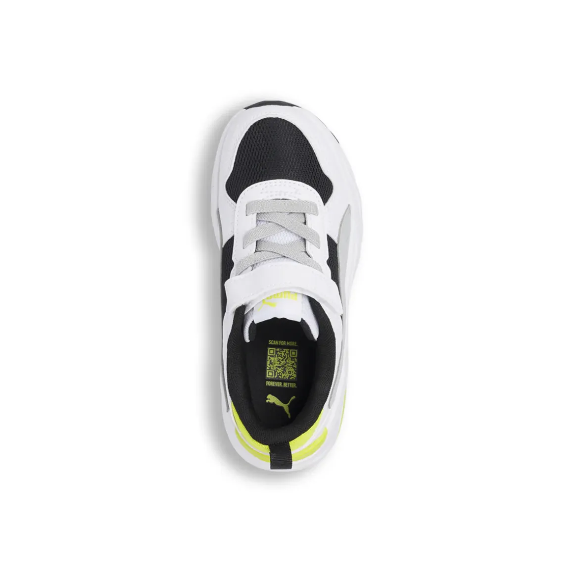 Sneakers da Bambino bianche con dettagli lime e strappo Puma Trinity 2