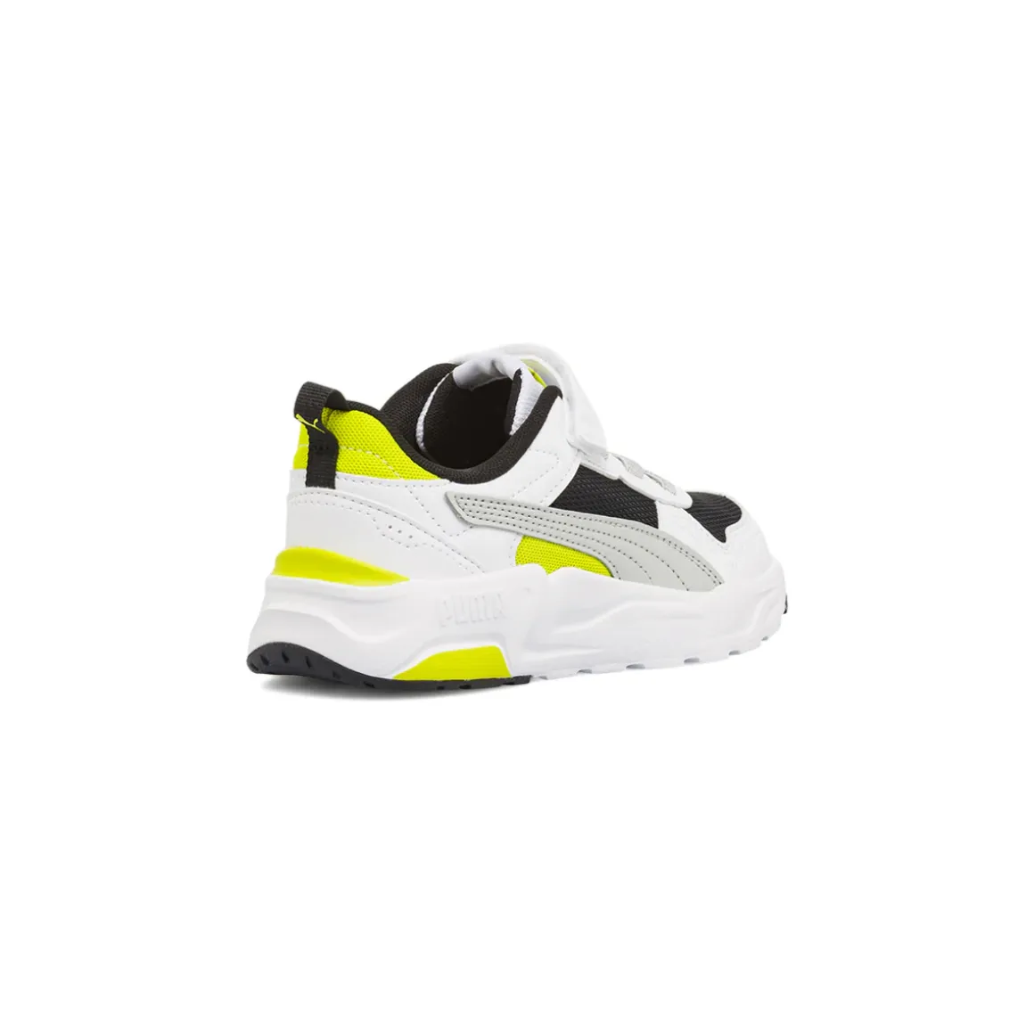 Sneakers da Bambino bianche con dettagli lime e strappo Puma Trinity 2