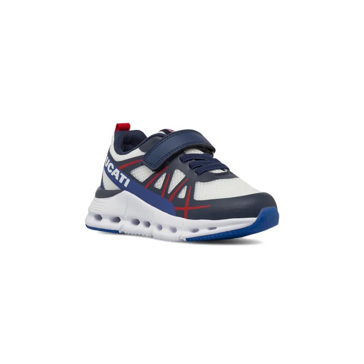 Sneakers da Bambino bianche con inserti blu Ducati