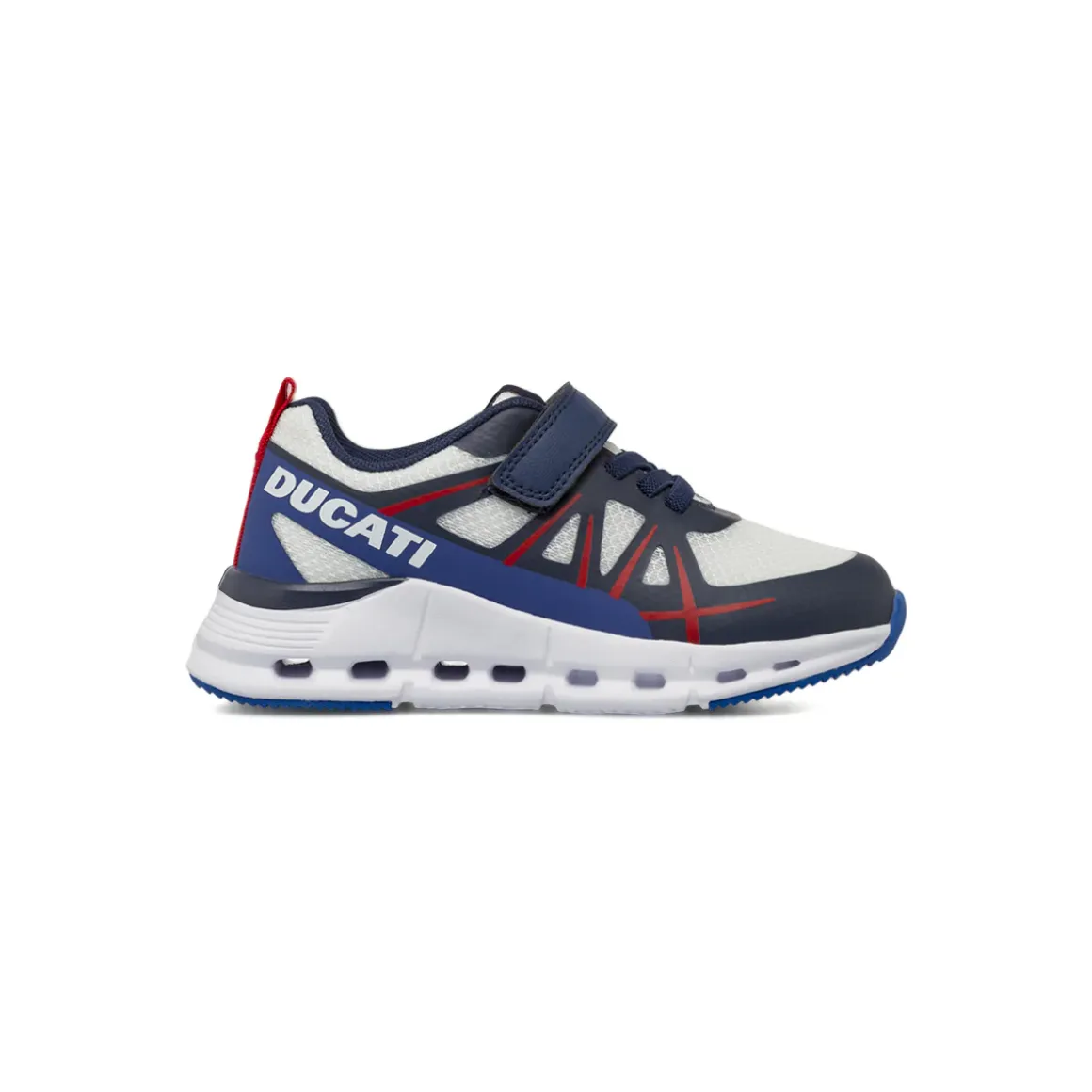 Sneakers da Bambino bianche con inserti blu Ducati