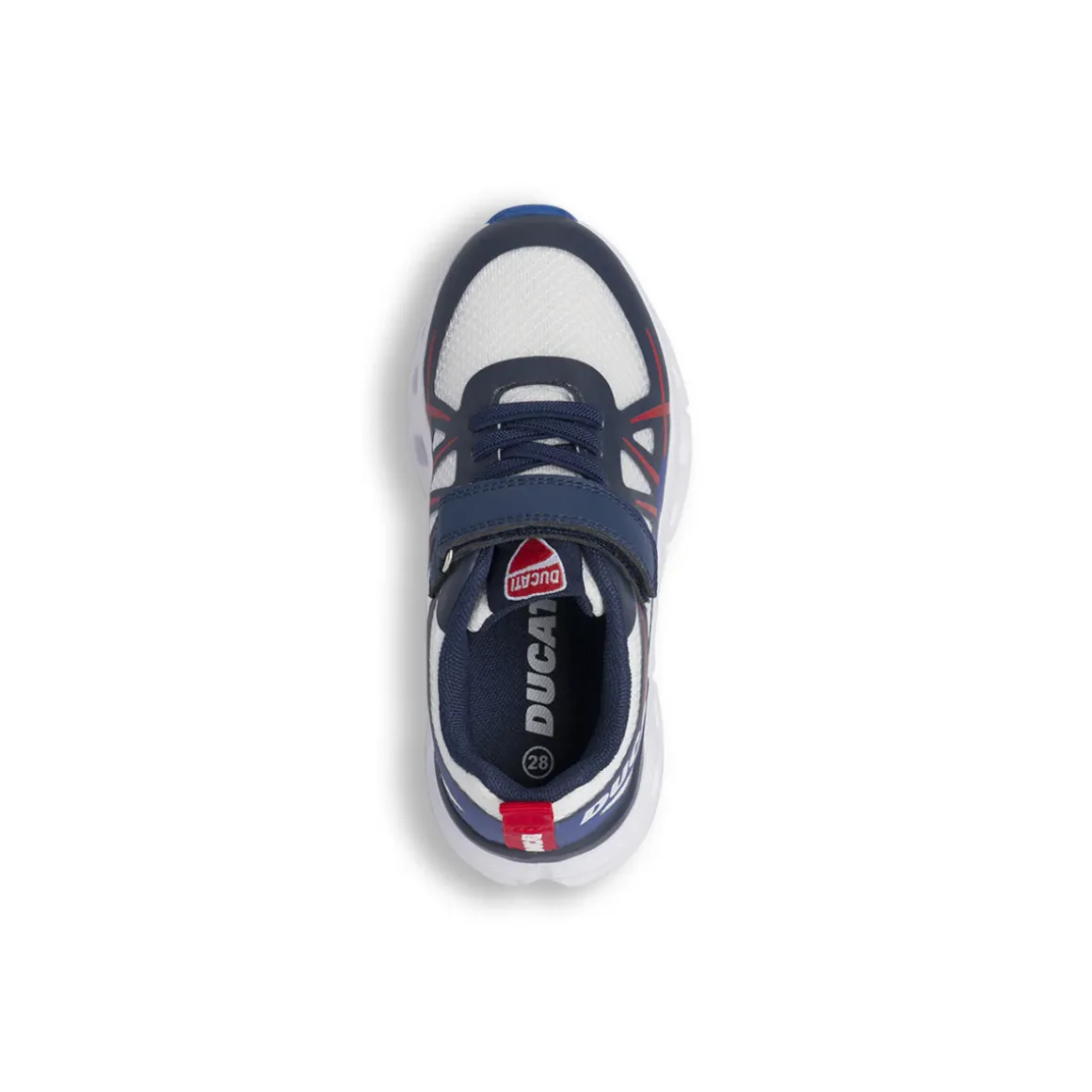 Sneakers da Bambino bianche con inserti blu Ducati