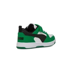 Sneakers da bambino bianche con dettagli neri e verdi Puma Rebound V6