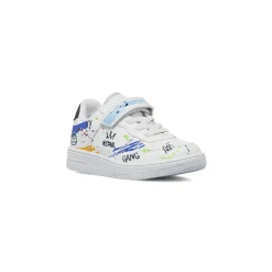 Sneakers da Bambino bianche con stampe graffiti Space Boy