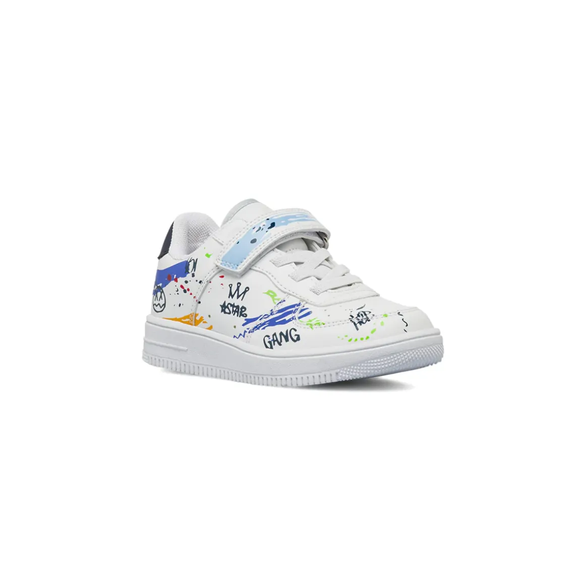 Sneakers da Bambino bianche con stampe graffiti Space Boy