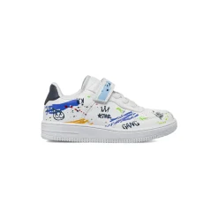 Sneakers da Bambino bianche con stampe graffiti Space Boy