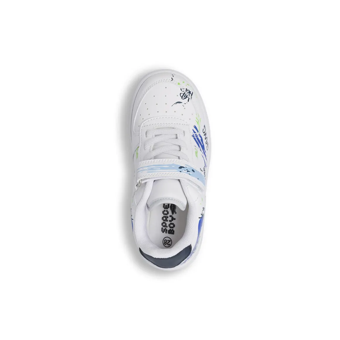 Sneakers da Bambino bianche con stampe graffiti Space Boy