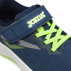 Sneakers da Bambino blu con dettagli verde lime e strappo Joma