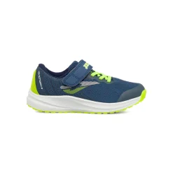 Sneakers da Bambino blu con dettagli verde lime e strappo Joma