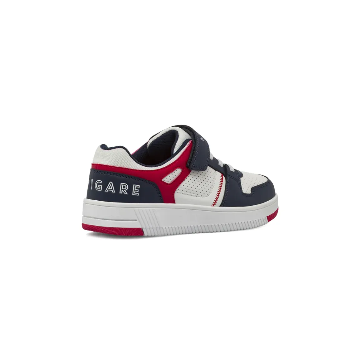 Sneakers da bambino blu con dettagli bianchi e rossi Navigare
