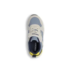 Sneakers da bambino blu con dettagli beige Ducati