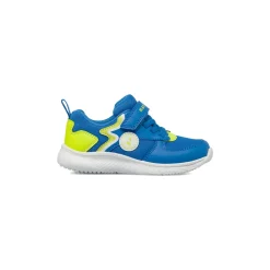 Sneakers da bambino blu con dettagli giallo fluo e strappo Navigare
