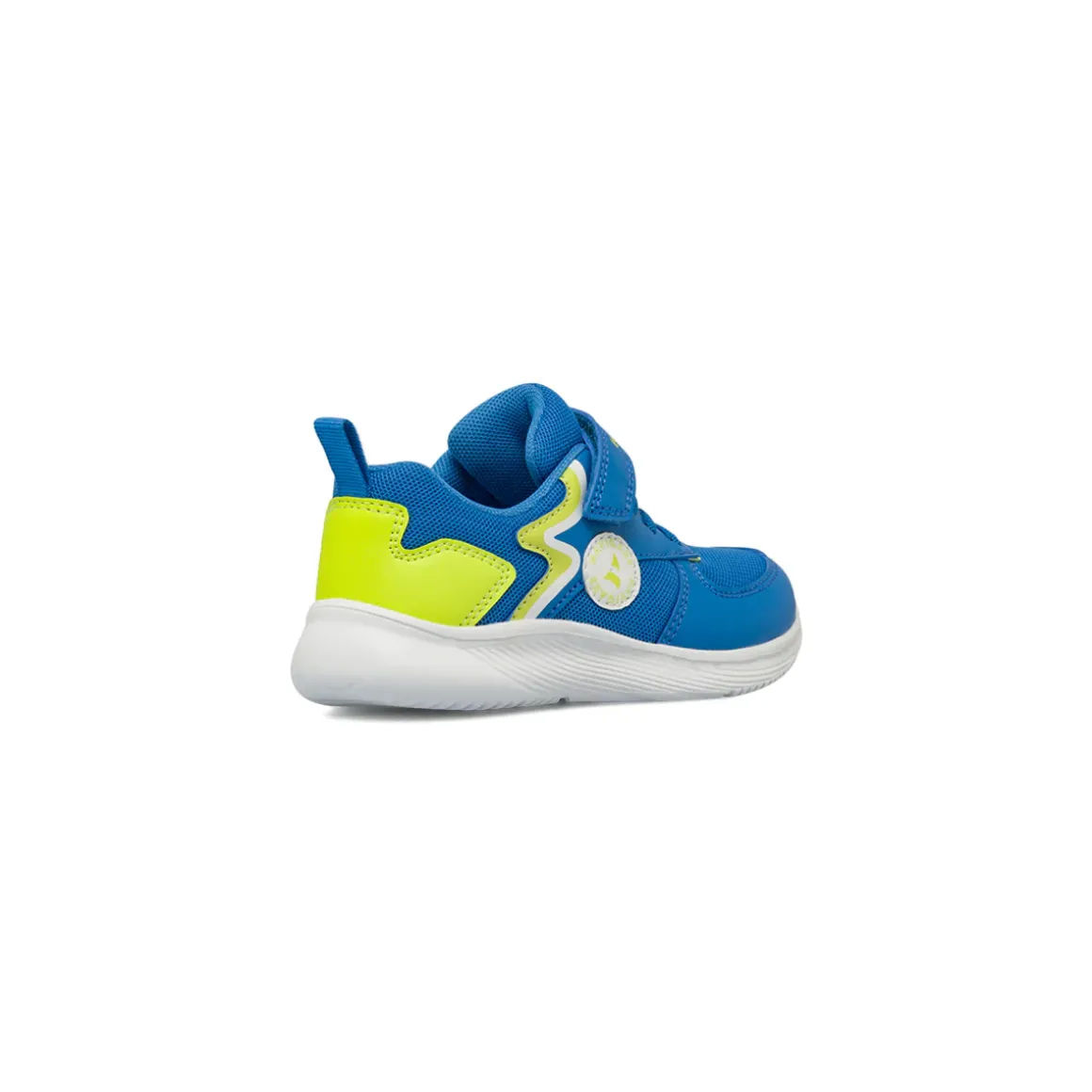 Sneakers da bambino blu con dettagli giallo fluo e strappo Navigare