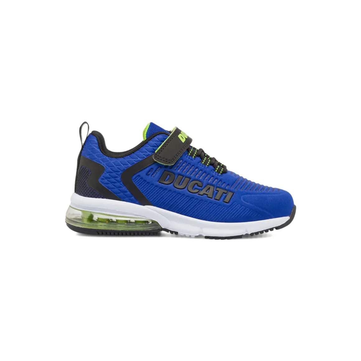 Sneakers da bambino blu Ducati con strappo e ammortizzazione ad aria