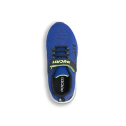 Sneakers da bambino blu Ducati con strappo e ammortizzazione ad aria