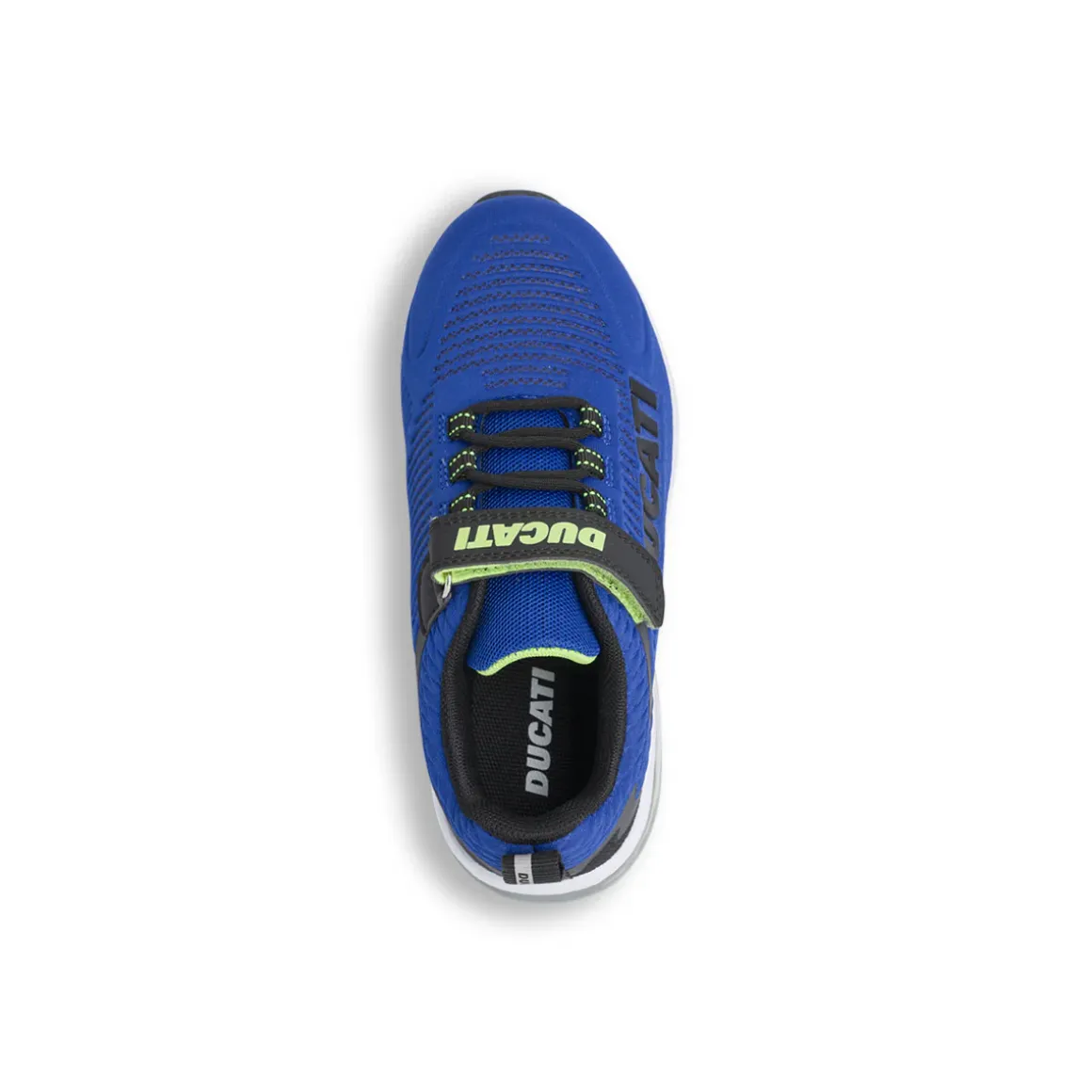 Sneakers da bambino blu Ducati con strappo e ammortizzazione ad aria