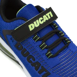 Sneakers da bambino blu Ducati con strappo e ammortizzazione ad aria