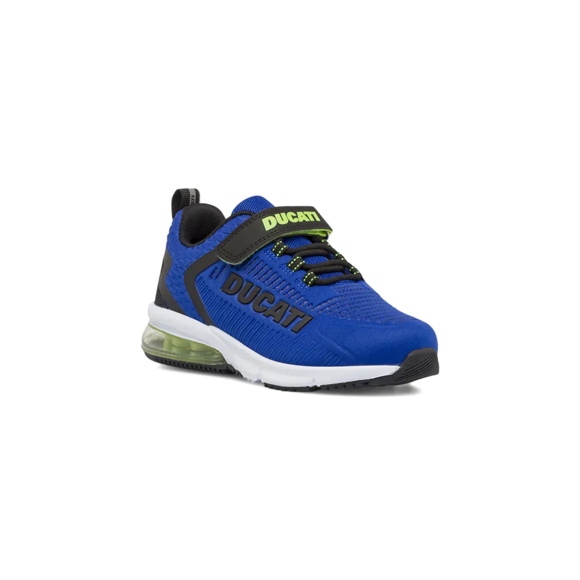 Sneakers da bambino blu Ducati con strappo e ammortizzazione ad aria