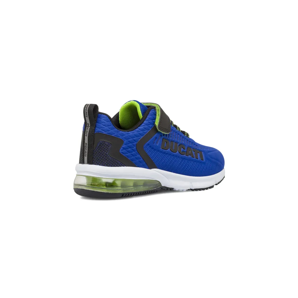 Sneakers da bambino blu Ducati con strappo e ammortizzazione ad aria