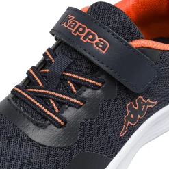 Sneakers da bambino blu e arancione Kappa chiusura a strappo