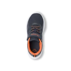 Sneakers da bambino blu e arancione Kappa chiusura a strappo