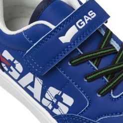 Sneakers da bambino blu Gas con logo e strappo in velcro
