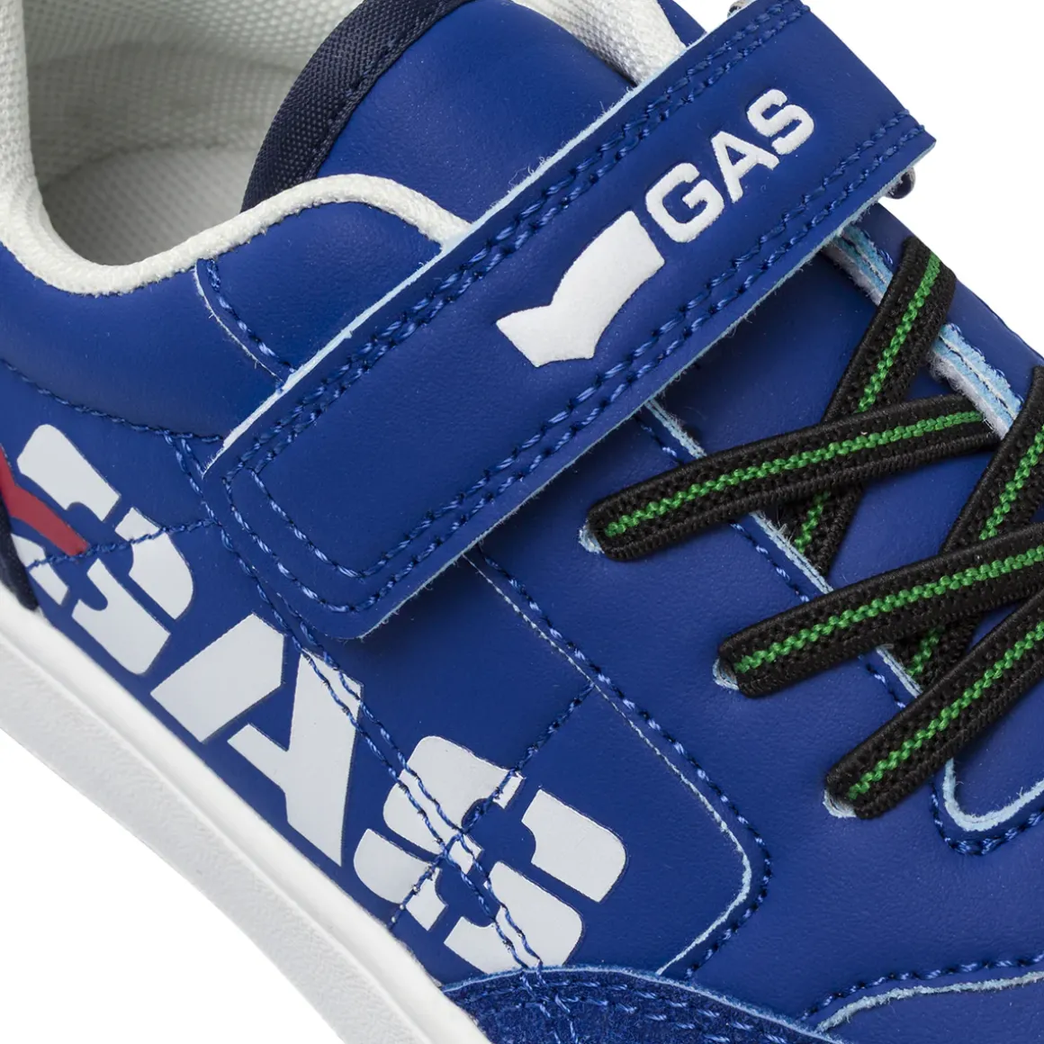 Sneakers da bambino blu Gas con logo e strappo in velcro