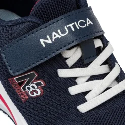 Sneakers da bambino blu in mesh blu navy con dettagli a contrasto Nautica