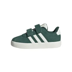 Sneakers da bambino e bambina verde effetto scamosciato adidas VL Court 3.0
