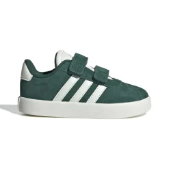 Sneakers da bambino e bambina verde effetto scamosciato adidas VL Court 3.0