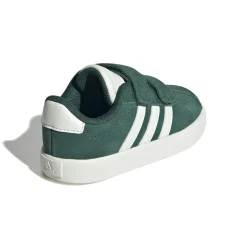 Sneakers da bambino e bambina verde effetto scamosciato adidas VL Court 3.0
