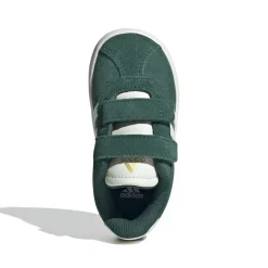 Sneakers da bambino e bambina verde effetto scamosciato adidas VL Court 3.0