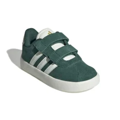Sneakers da bambino e bambina verde effetto scamosciato adidas VL Court 3.0