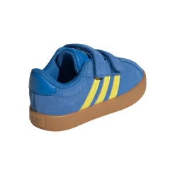 Sneakers da bambino e bambina blu con dettagli gialli adidas VL Court 3.0