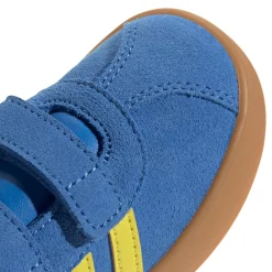 Sneakers da bambino e bambina blu con dettagli gialli adidas VL Court 3.0