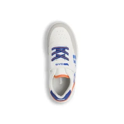 Sneakers da Bambino Gas bianche con strappo e inserti blu e arancio