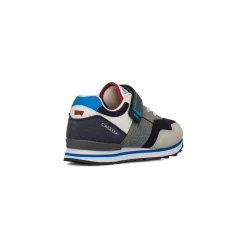 Sneakers da bambino grigie con chiusura a strappo e logo Carrera Jeans