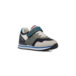 Sneakers da bambino grigie con chiusura a strappo e logo Carrera Jeans