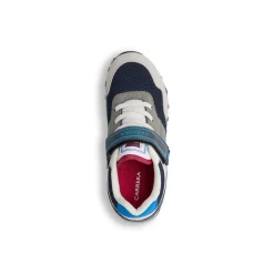 Sneakers da bambino grigie con chiusura a strappo e logo Carrera Jeans