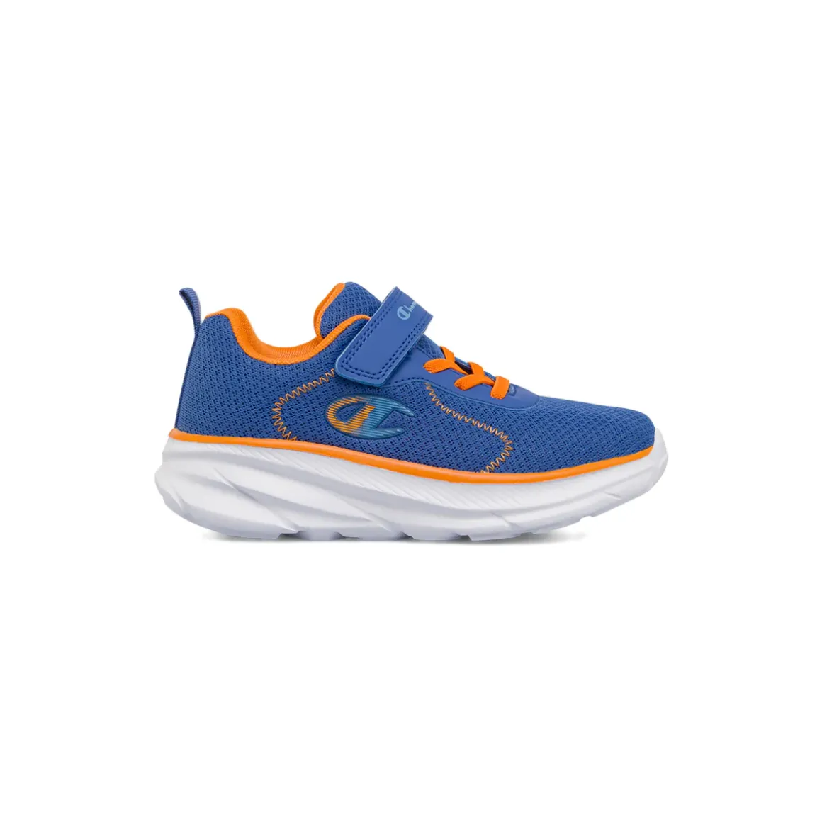 Sneakers da Bambino in mesh blu e arancioni con strappo Champion