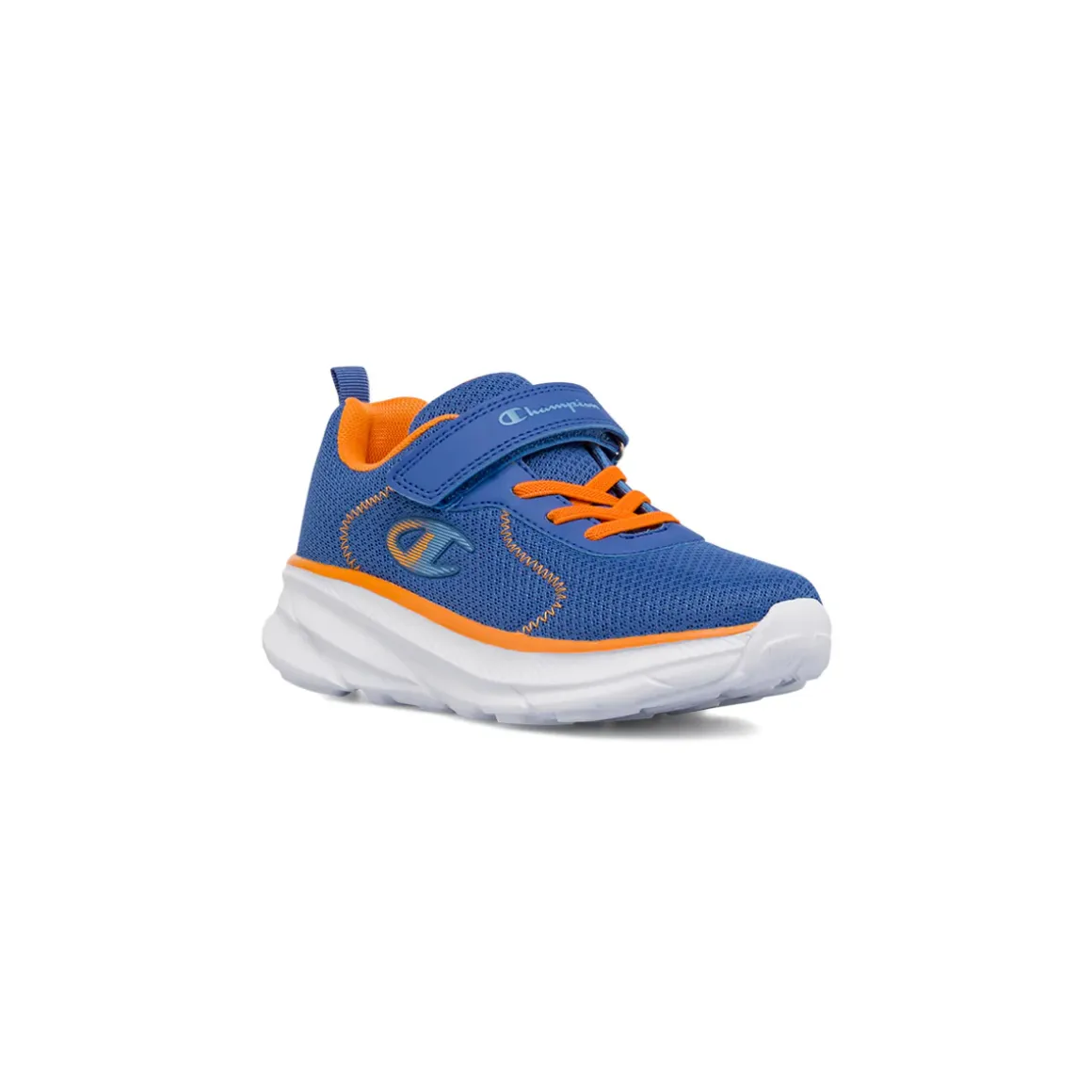 Sneakers da Bambino in mesh blu e arancioni con strappo Champion